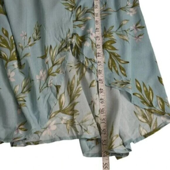 NWT Entro Floral Maxi Dress Blue Sleeveless Faux Wrap Rayon Size Large - Picture 14 of 14